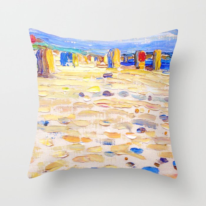 Wassily Kandinsky - Holland Beach Chairs Throw Pillow