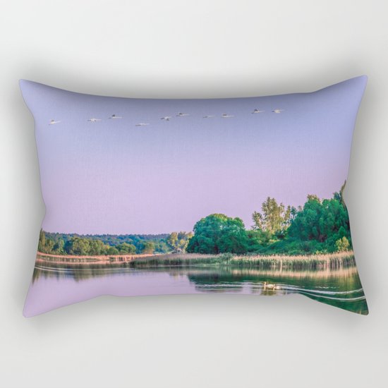 Swans are flying Rectangular Pillow