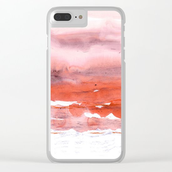 pink & modern orange Clear iPhone Case