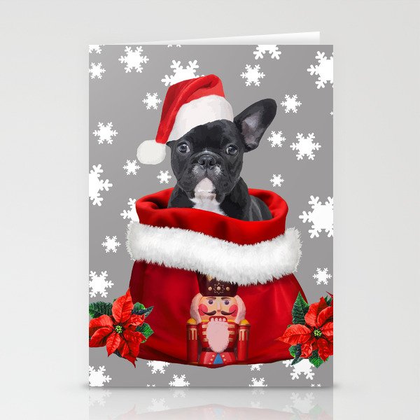 Nutcracker Christmas Bag French Bulldog Santa Claus Stationery Cards