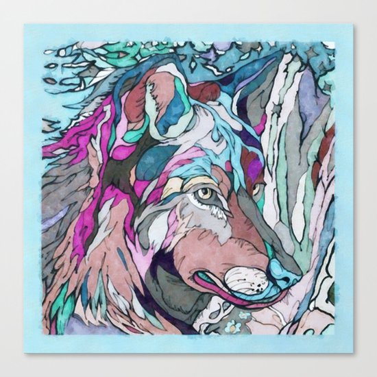 Colorful Wolf Canvas Print