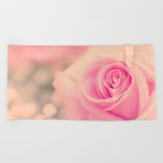 Vintage roses flowers floral - Pink rose flower bunch #Society6 Beach Towel