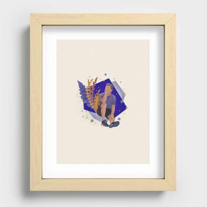 the thinking guy Recessed Framed Print