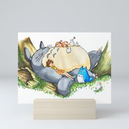 Ghibli forest illustration Mini Art Print
