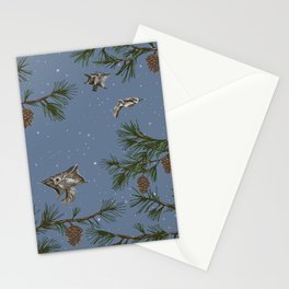 FLYING SQUIRRELS IN THE PINES (twilight) Stationery Cards