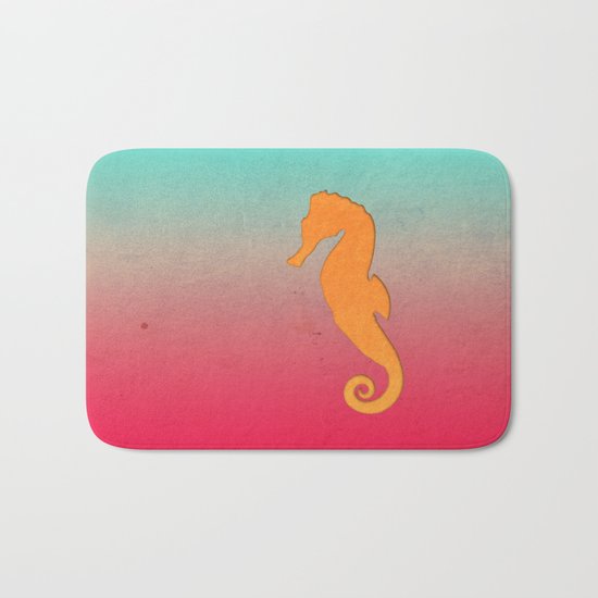 Seahorse silhouette Bath Mat