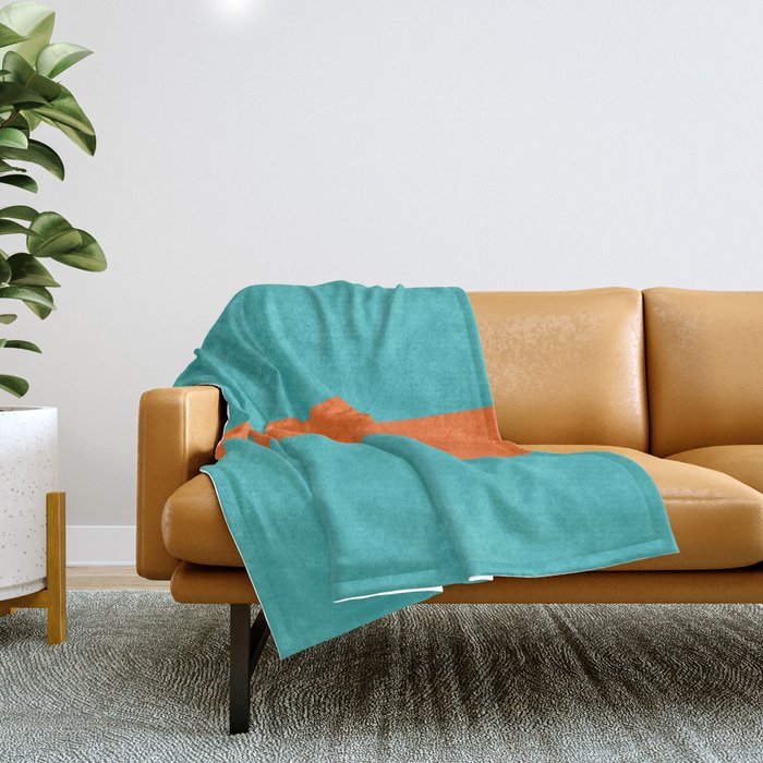 aqua and orange classic Throw Blanket