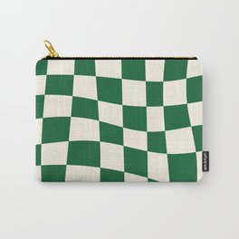Wavy Checker Green Carry-All Pouch