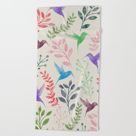 Floral & Birds II Beach Towel