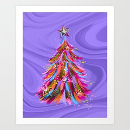 EttaVee Star Christmas Tree Art Print