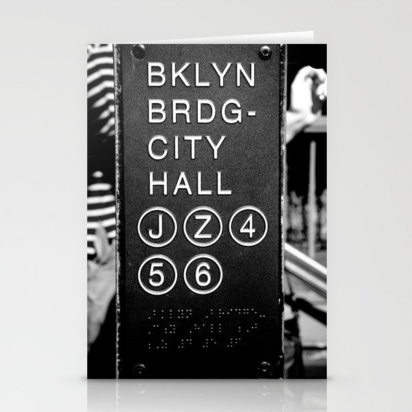 Brooklyn Bridge Subway Sign Stationery Cards
