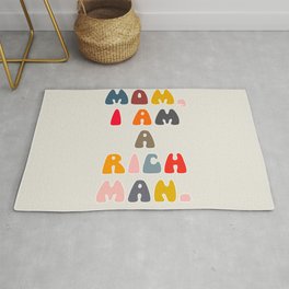 Mom, I Am A Rich Man. Rug | Women, Lover, Theman, Richman, Rich, Digital, Money, Red, Watercolor, Graphicdesign 
