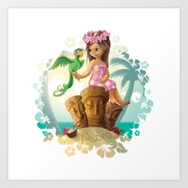 Hawaiian Friends Art Print