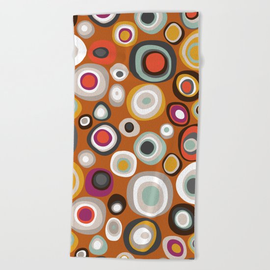 veneto boho spot amber Beach Towel