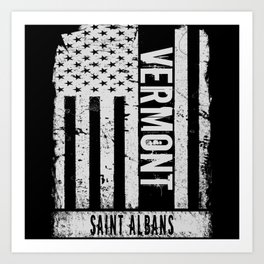 Saint Albans Vermont Art Print | Americanflag, Saintalbanscity, Usaflagvintage, Vermont, Usaflag, Saintalbans, Vermontctiy, Graphicdesign, America, Vermontstate 