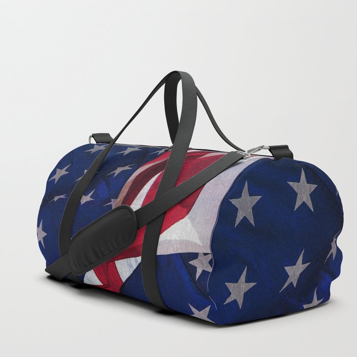 RED, WHITE AND BLUE Duffle Bag by Daisy Beatrice