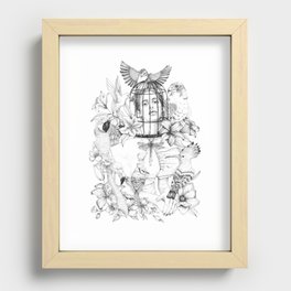 Cages are for the birds Recessed Framed Print