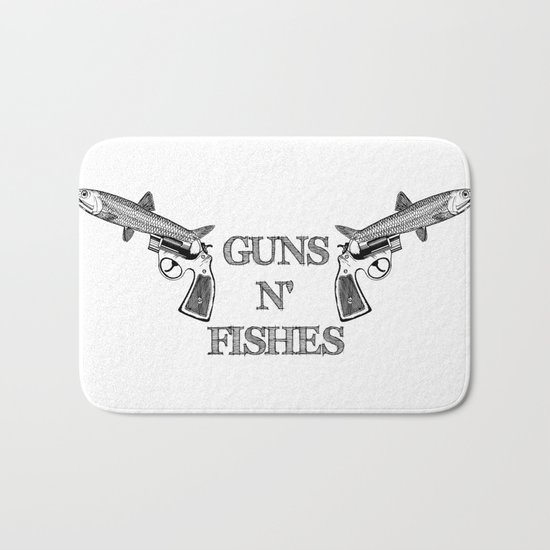 Guns n' Fishes Bath Mat