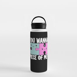 Cute Puzzle Lovers Couple Jigsaw Puzzles Water Bottle