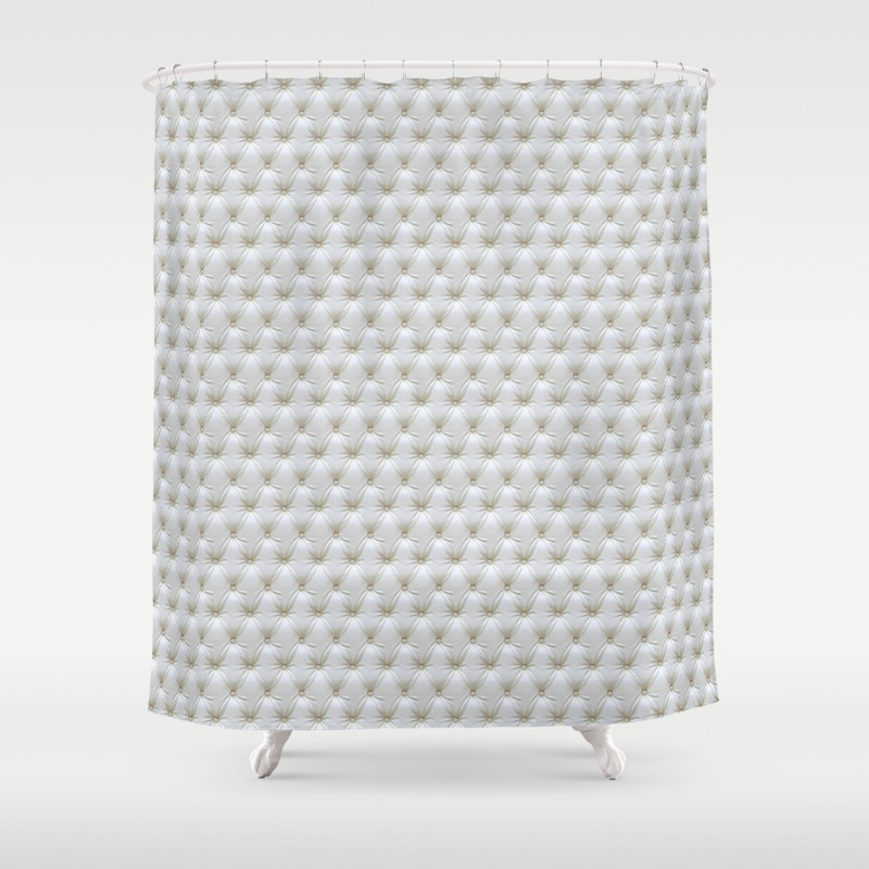 Faux White Leather Oned Shower Curtain By Jumpercat Society6 Faux White Leather Oned Shower, Black Faux Leather Shower Curtain