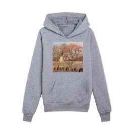 Camille Pissarro "Statue of Henry IV, morning, sun" Kids Pullover Hoodies