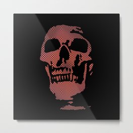 Red Optical Skull Metal Print | Awesome, Halloween, Shirt, Patterenedskull, Opticalart, Redcolouredskull, Scary, Death, Graphicdesign, Stylisedskull 