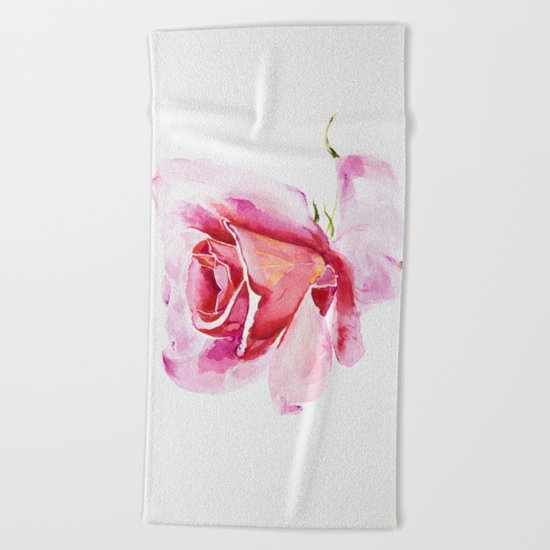 pink rose Beach Towel