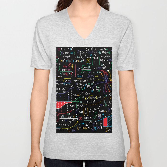 Hand Written Math Equation 2.0 V Neck T Shirt