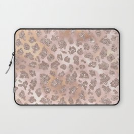 Rosegold Blush Leopard Glitter   Laptop Sleeve