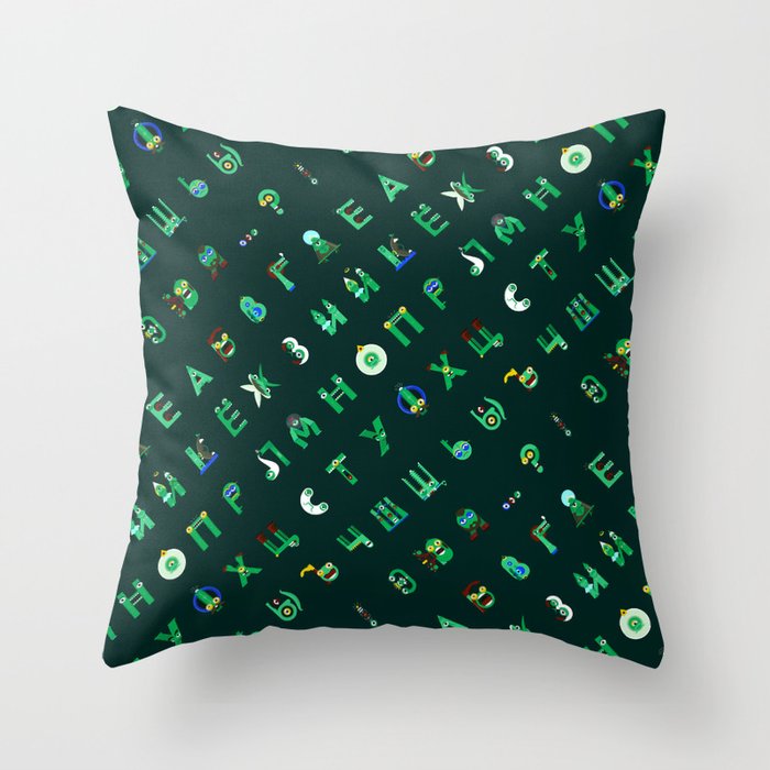 Cyrillic Letters  Throw Pillow