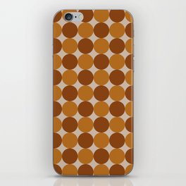 Retro Dots Pattern Orange Brown iPhone Skin