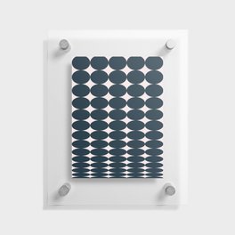 Retro Round Pattern - Dark Blue Floating Acrylic Print