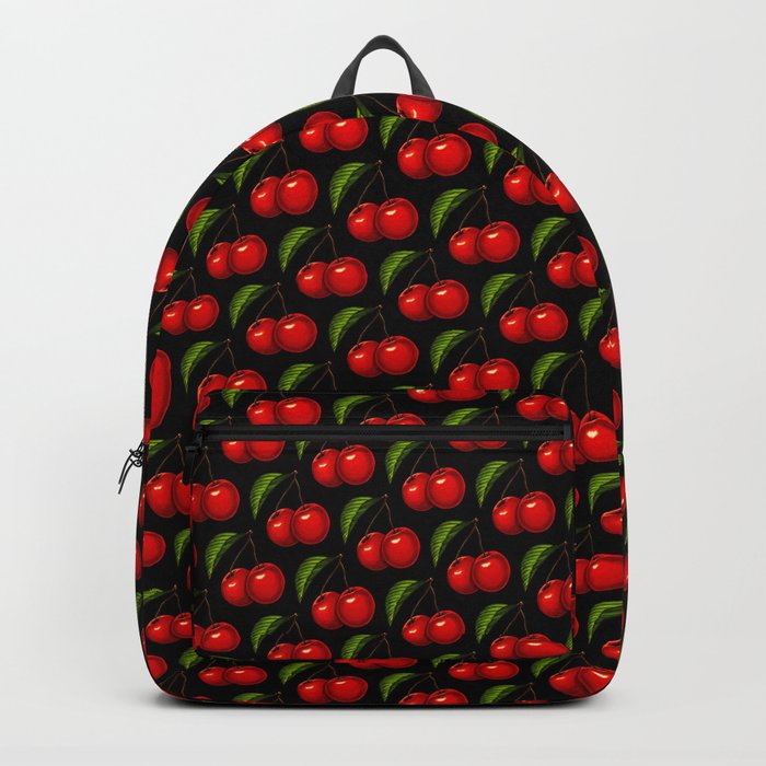 Cherry Pattern - Black Backpack