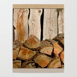 SUMMER WOODPILE ORCAS ISLAND PACIFIC NORTHWEST Poster