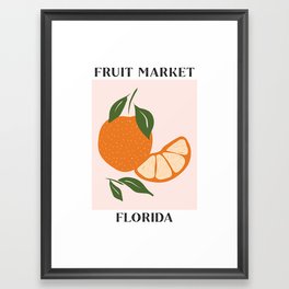Fruit Market Florida Orange  Framed Art Print