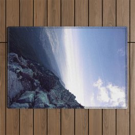 Purple Hills and Sunset Mountains Landscape of Alps Outdoor Rug