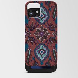 Red and Blue Floral Texture Background iPhone Card Case