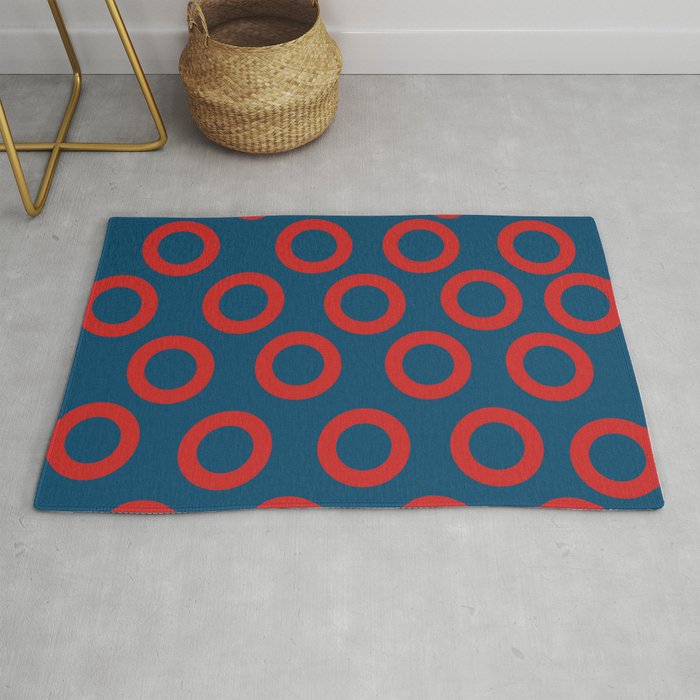 Fishman Donuts Red and Blue Rug