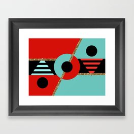 Transforming Logic Red and Teal Framed Art Print