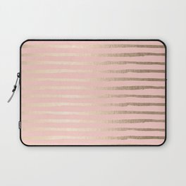 Abstract Stripes Gold Coral Light Pink Laptop Sleeve
