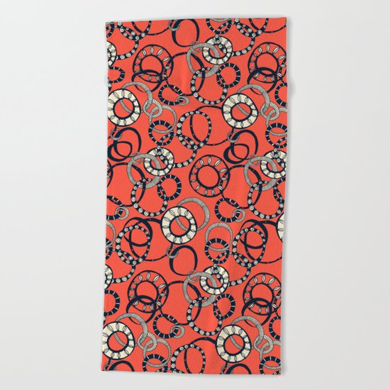 Honolulu hoopla orange Beach Towel