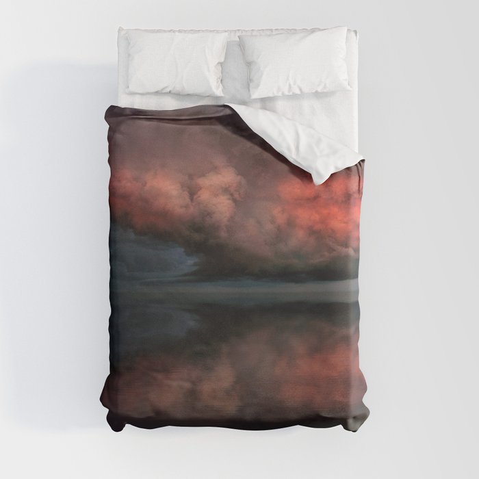 Red cloud reflect Duvet Cover
