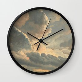 Study of Clouds with a Sunset near Rome, 1876 by Simon Alexandre Clement Denis Wall Clock
