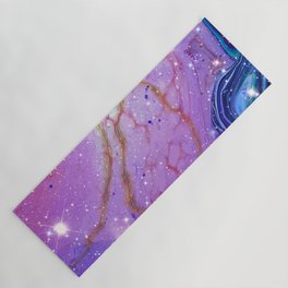 Neon marble space #2: purple, blue, stars Yoga Mat
