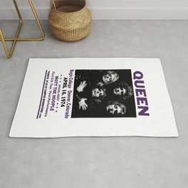 Poster rock 1974 CONCERT QUEEN REGIS COLLEGE collector Rug