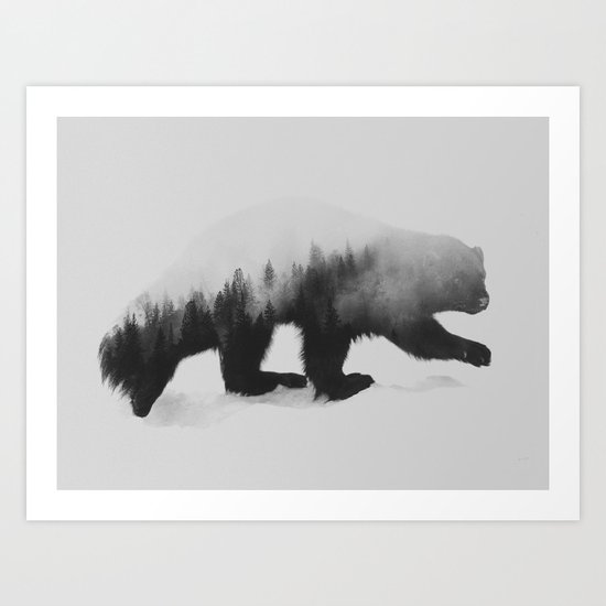 Jerv (black & white version) Art Print