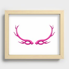 Hot Pink Antlers Recessed Framed Print