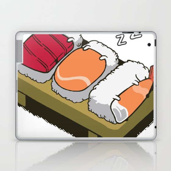 three cute sushi sleeping Laptop & iPad Skin