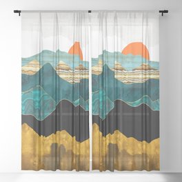 Turquoise Vista Sheer Curtain