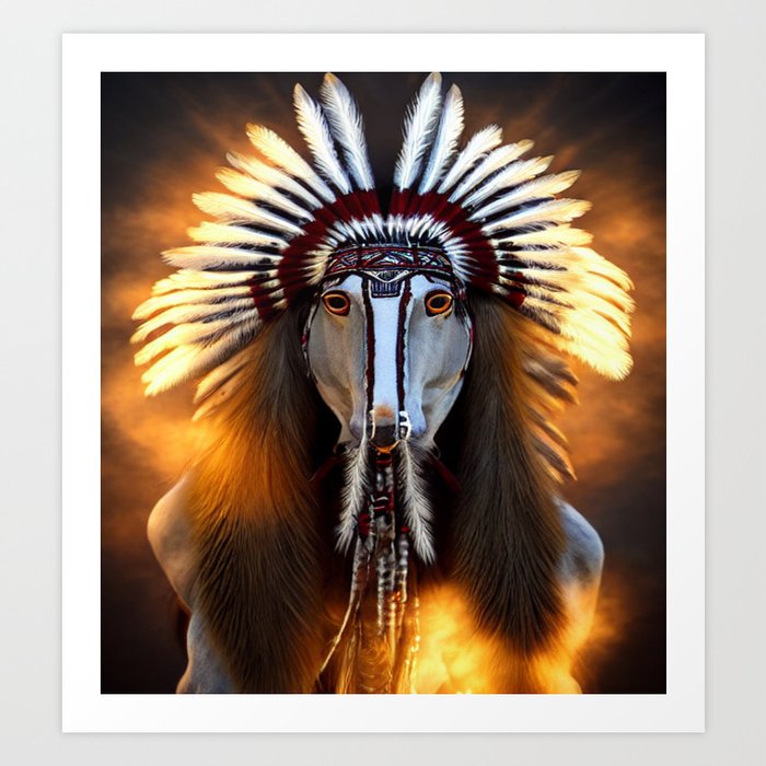 Native American Horse Art Print